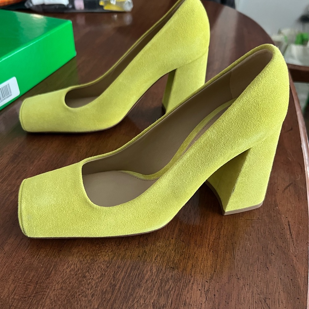 Bottega Veneta Vibrant Yellow Block Heels